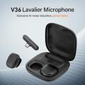 V36 Mini AI Noise Cancelling Wireless Lavalier Mikrofon med USB-C-modtager og opladningsetui - Sort
