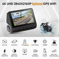 V55 4K/1080p dobbelt dashcam med Sony IMX415, Wi-Fi, superkondensator - sort