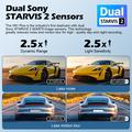 V61 4K/1080p dobbelt dashcam - 5.8GHz WiFi, HDR-nattesyn, superkondensator - sort