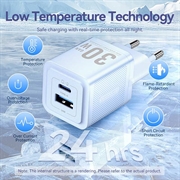 Vention FEQ 30W GaN hurtig vægoplader - hvid