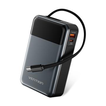 Vention FHYB0 20000mAh Power Bank med integreret USB-C-kabel - 65W