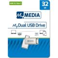 Verbatim MyDual USB-A/USB-C-hukommelseskort 32GB - Sølv