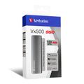 Verbatim Vx500 ekstern SSD - 120GB, USB 3.2 Gen 2 - Rumgrå