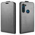 Motorola Moto G8 Power Vertikal Flip Taske med Kortholder - Sort