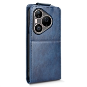 Huawei Pura 90 Pro Max lodret flip-etui med stativ - mørkeblå