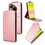 Huawei Pura 90 Pro Max lodret flip-etui med stativ - rosaguld