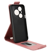 Huawei Pura 90 Pro Max lodret flip-etui med stativ - rosaguld