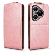 Huawei Pura 90 Pro Max lodret flip-etui med stativ - rosaguld