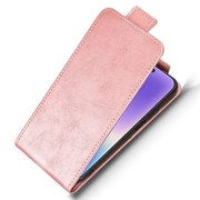 Huawei Pura 90 lodret flip-etui med stativ - rosaguld
