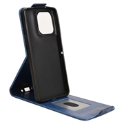 Motorola Moto G86 lodret flip-etui med stativ - Mørkeblå