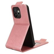 OnePlus 15T lodret flip-etui med stativ - rosaguld