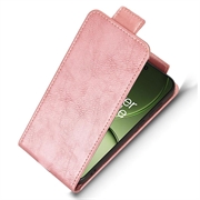 OnePlus 15T lodret flip-etui med stativ - rosaguld