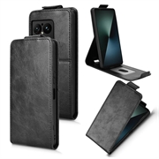 Sony Xperia 1 VIII lodret flip-etui med stativ - sort