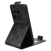 Sony Xperia 1 VIII lodret flip-etui med stativ - sort