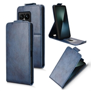 Sony Xperia 1 VIII lodret flip-etui med stativ - mørkeblå