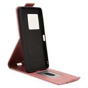 Sony Xperia 1 VIII lodret flip-etui med stativ - rosaguld