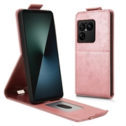Sony Xperia 1 VIII lodret flip-etui med stativ - rosaguld