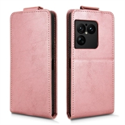 Sony Xperia 1 VIII lodret flip-etui med stativ - rosaguld