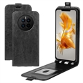 Huawei Mate 50 Vertikal Flip Taske med Kortholder - Sort