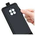 Huawei Mate 50 Vertikal Flip Taske med Kortholder - Sort