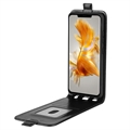 Huawei Mate 50 Pro Vertikal Flip Taske med Kortholder - Sort