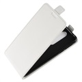Nokia 7.1 Vertikal Flip Taske med Kortholder - Hvid