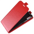 Sony Xperia L3 Vertikal Flip Cover med Kortholder - Rød