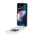 Motorola Edge 30 Vertikal Flip Cover med Kortholder - Hvid