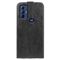 Motorola Moto G Play (2023) Vertikal Flip Taske med Kortholder - Sort