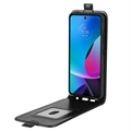 Motorola Moto G Play (2023) Vertikal Flip Taske med Kortholder - Sort