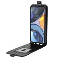 Motorola Moto G22 Vertikal Flip Cover med Kortholder - Sort