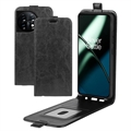 OnePlus 11 Vertikal Flip Taske med Kortholder - Sort