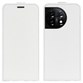 OnePlus 11 Vertikal Flip Taske med Kortholder - Hvid