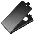 OnePlus 7T Vertikal Flip Taske med Kortholder - Sort