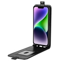 iPhone 15 Plus Vertikal Flip Taske med Kortholder (Open Box - Fantastisk stand) - Sort