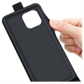 iPhone 15 Plus Vertikal Flip Taske med Kortholder - Sort