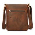Lodret skuldertaske / crossbody-taske i læder til mænd – kaffebrun