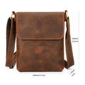 Lodret skuldertaske / crossbody-taske i læder til mænd – kaffebrun