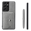 Vili T Samsung Galaxy S21 Ultra 5G Cover med Magnetisk Pung - Grå