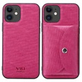 Vili T iPhone 12 Mini Cover med Magnetisk Pung - Hot Pink
