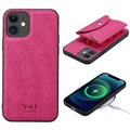 Vili T iPhone 12 Mini Cover med Magnetisk Pung - Hot Pink