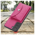 Vili T Series Samsung Galaxy S21 5G Cover med Magnetisk Pung - Hot Pink