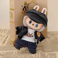 Vintage Aviator Style Outfit Set for Labubu Doll 17cm - 5 Pcs. - Black