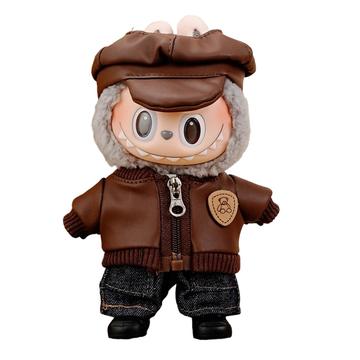 Vintage Aviator Style Outfit Set til Labubu Doll 17cm - 5 Pcs.