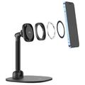 Vrig MG-04 Roterende magnetisk skrivebordsstativ - MagSafe-kompatibel - Sort