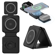 W-126 3-i-1 Foldbar Trådløs Ladestation