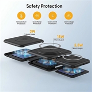 W-126 3-i-1 Foldbar Trådløs Ladestation