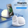 W11 Snegledesign MagSafe trådløs oplader med natlampe - hvid