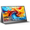 W156U2 15.6" Full HD bærbar skærm med aftageligt lædercover – sort
