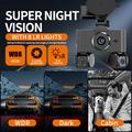 W3 WiFi Dash Cam og bakkamera med fire linser - 2K nattesyn, GPS, kollisionsregistrering - Sort